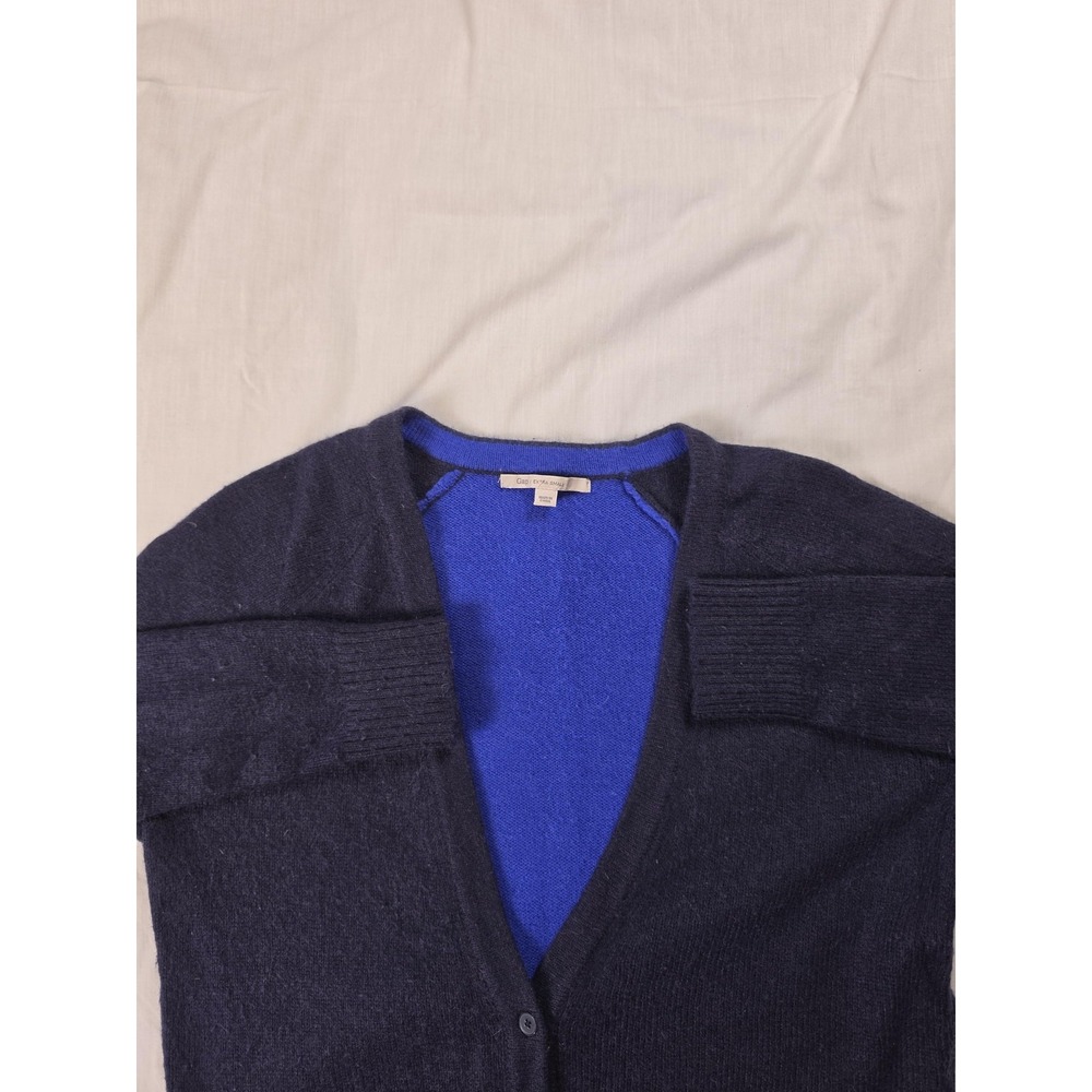 Gap Cardigan Sweater Womens XS Blue Angora Wool V Neck Button Front Long Sleeve